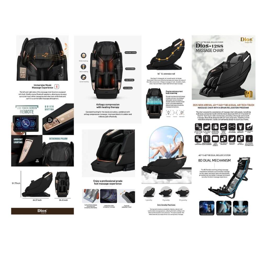 DIOS-1288 8D AI Massage Chair | Brain-Calming, Body-Healing, Lifestyle-Transforming