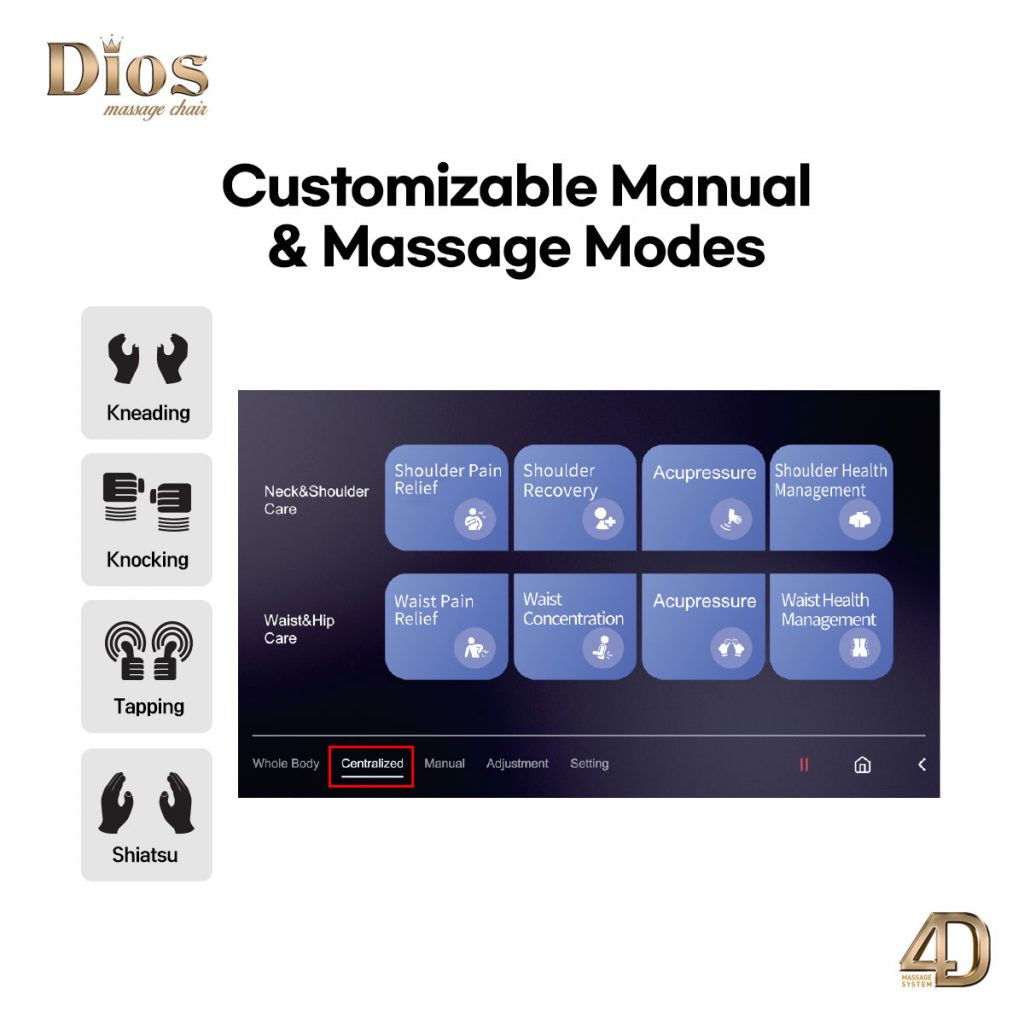 Kahuna Dios Flexa with customizable massage modes
