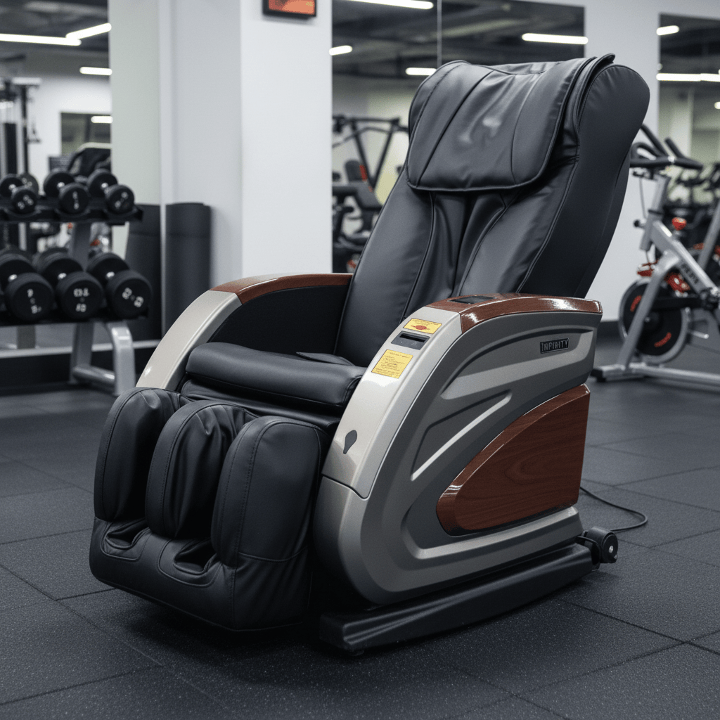 Black with Wood Grain Infinity IT 6900 | Commercial Vending Massage Chairs