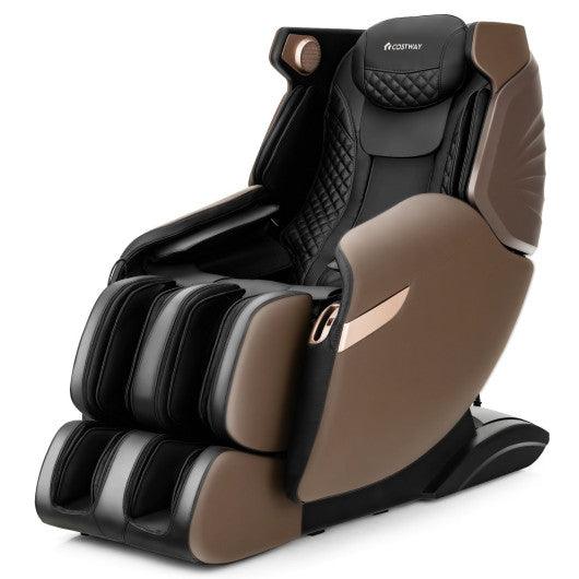 3D SL-Track Electric Full Body Zero Gravity Shiatsu Massage Chair with Heat Roller-Brown