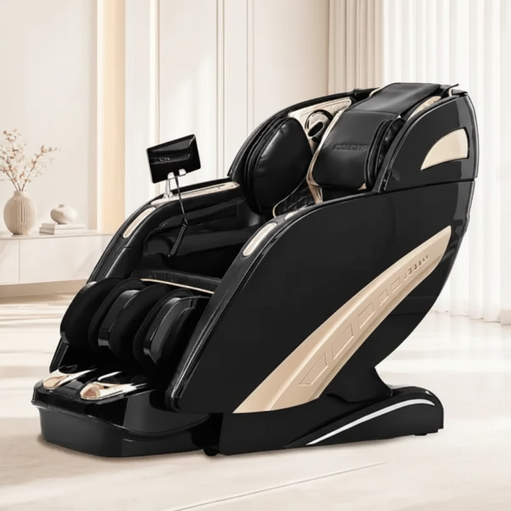 Brown Kollecktiv 202 Zero Gravity 4D Massage Chair Full Body in a living room 