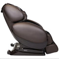 Brown Infinity IT-8500 X3 massage chair reclined, angled side view