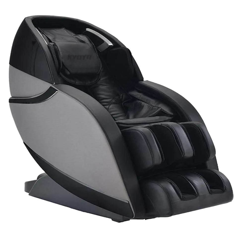 Black massage chair on a white background