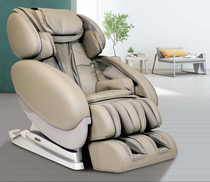 Taupe Infinity IT-8500 X3 massage chair in a modern living room