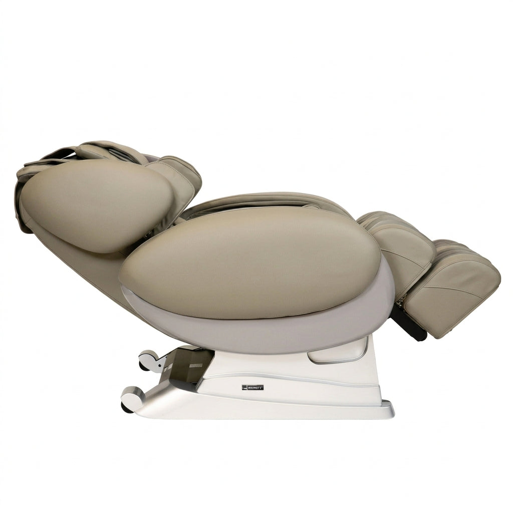 Taupe Infinity IT-8500 X3 massage chair reclined, side view