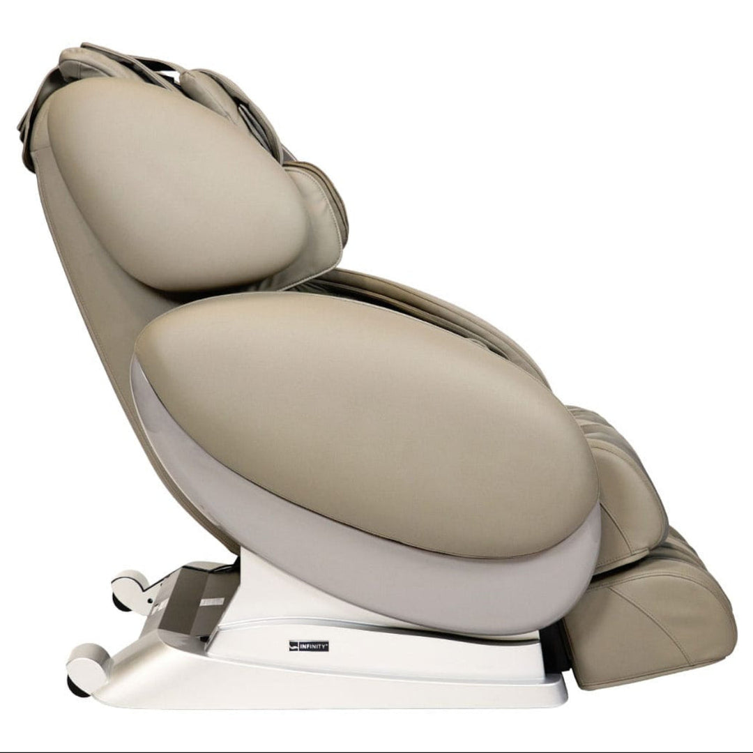 Taupe Infinity IT-8500 X3 massage chair, side profile view