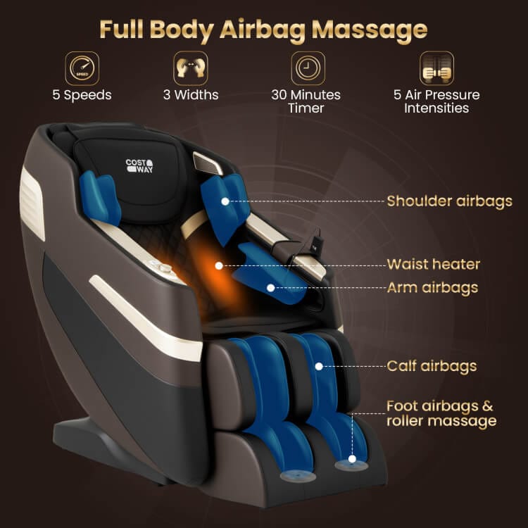 Costway | Full-Body Massage Chair with Airbags and Waist Heater
