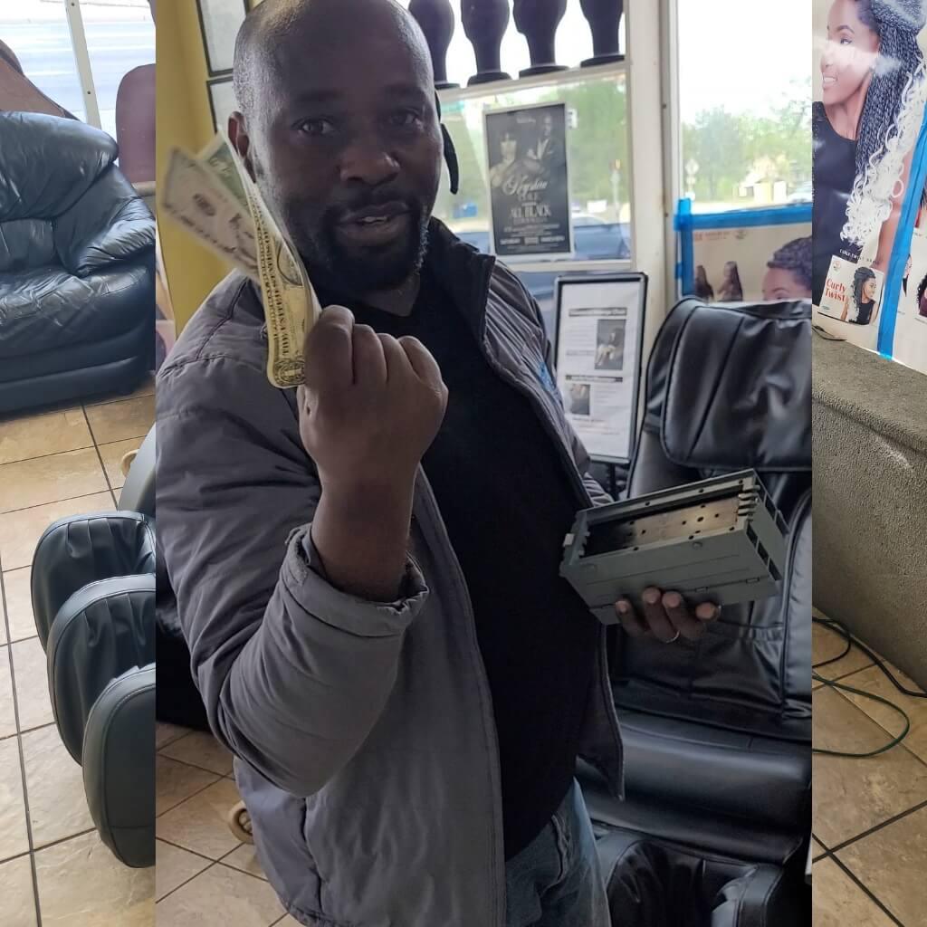 Black with Wood Grain Infinity IT 6900 | Commercial Vending Massage Chairs