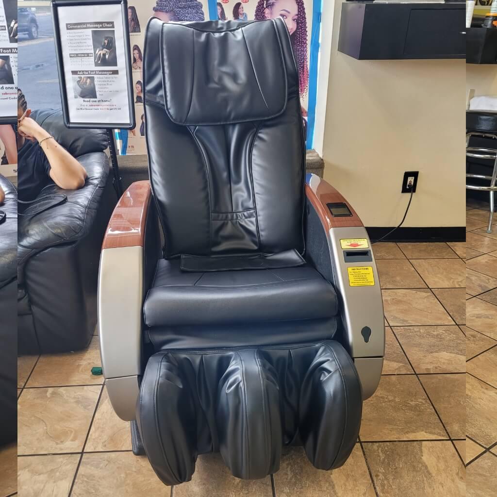 Black with Wood Grain Infinity IT 6900 | Commercial Vending Massage Chairs