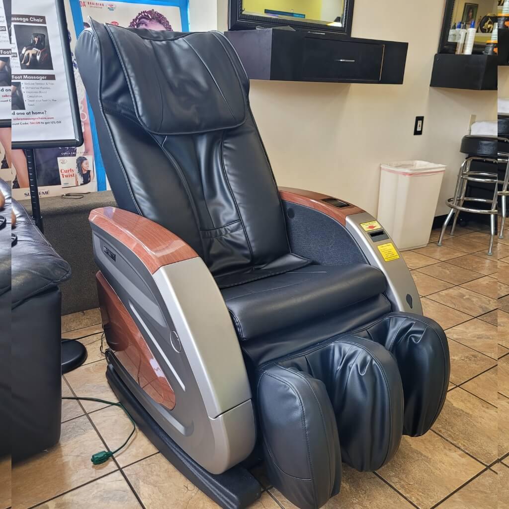 Black with Wood Grain Infinity IT 6900 | Commercial Vending Massage Chairs