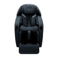 Black massage chair with quilted design on a white background