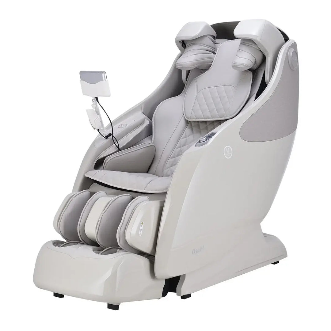White/Grey massage chair on a white background
