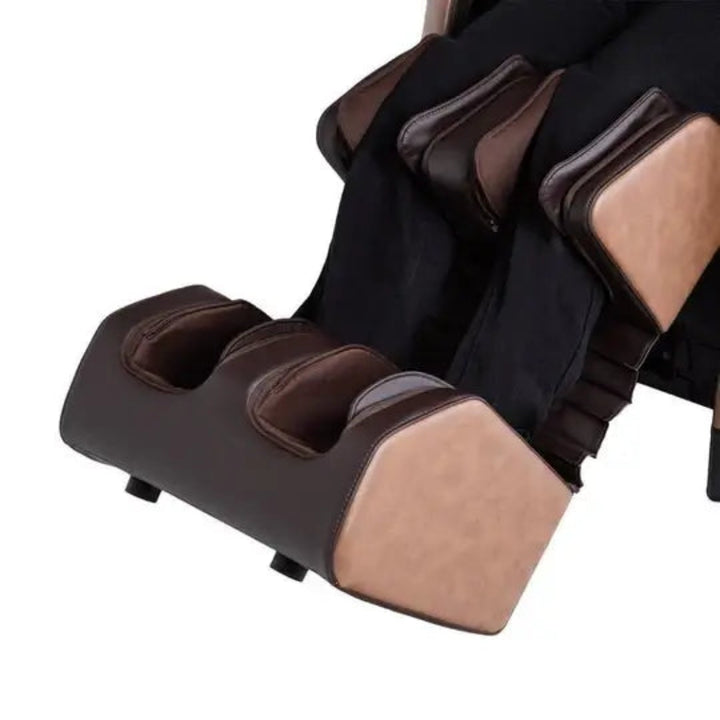 Massage chair with footrest on a white background