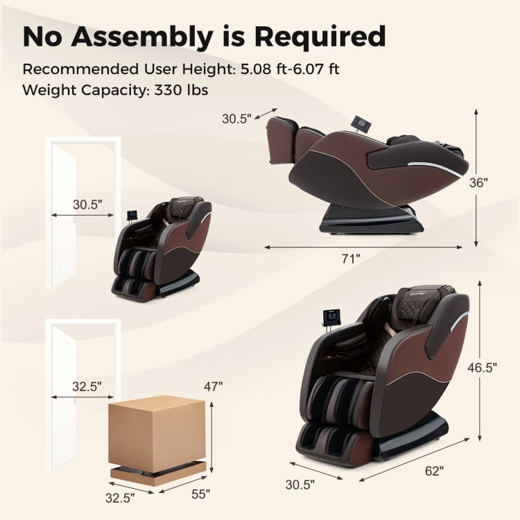 Relaxation 38 Full Body Massage Chair with Airbags &amp; Heater