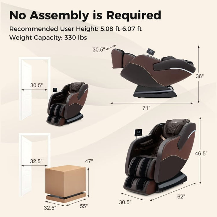 Relaxation 38 Full Body Massage Chair with Airbags &amp; Heater