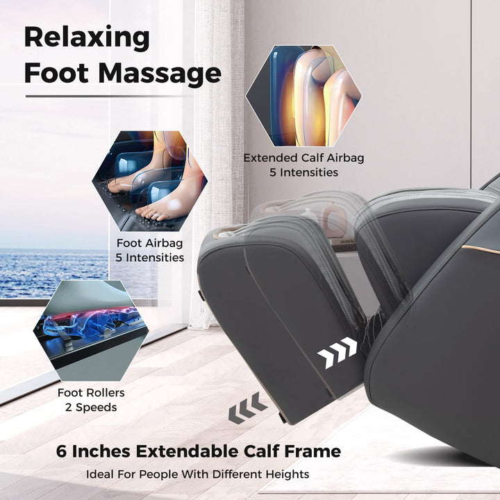 Relaxation 38 Full Body Massage Chair with Airbags &amp; Heater