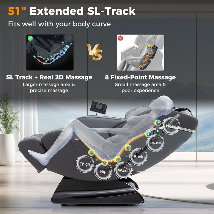 Relaxation 38 Full Body Massage Chair with Airbags &amp; Heater