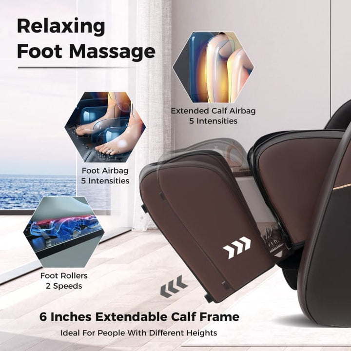 Relaxation 38 Full Body Massage Chair with Airbags &amp; Heater