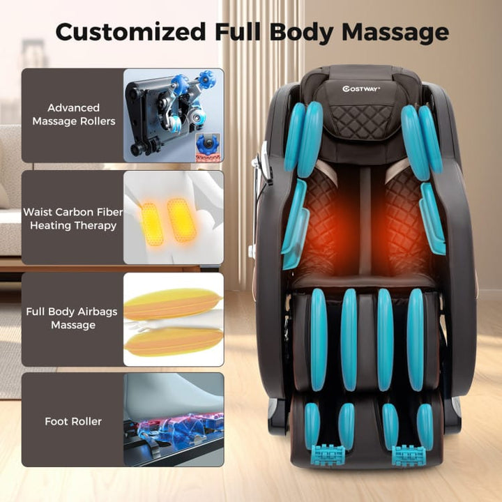 Relaxation 38 Full Body Massage Chair with Airbags &amp; Heater