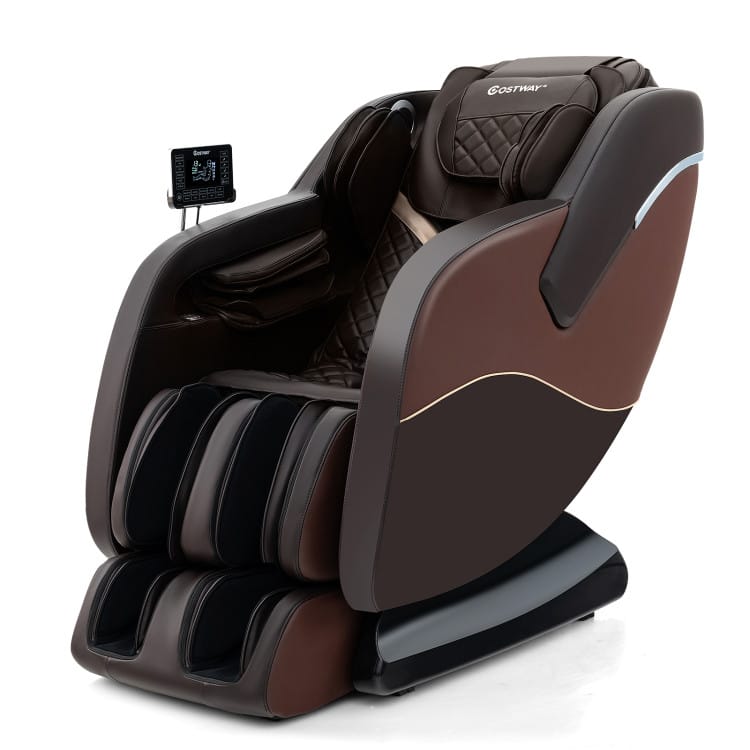 Brown Relaxation 38 Full Body Massage Chair with Airbags & Heater