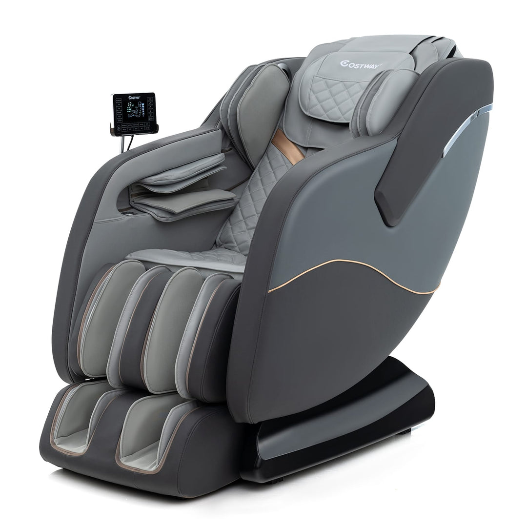 Gray Relaxation 38 Full Body Massage Chair with Airbags &amp; Heater