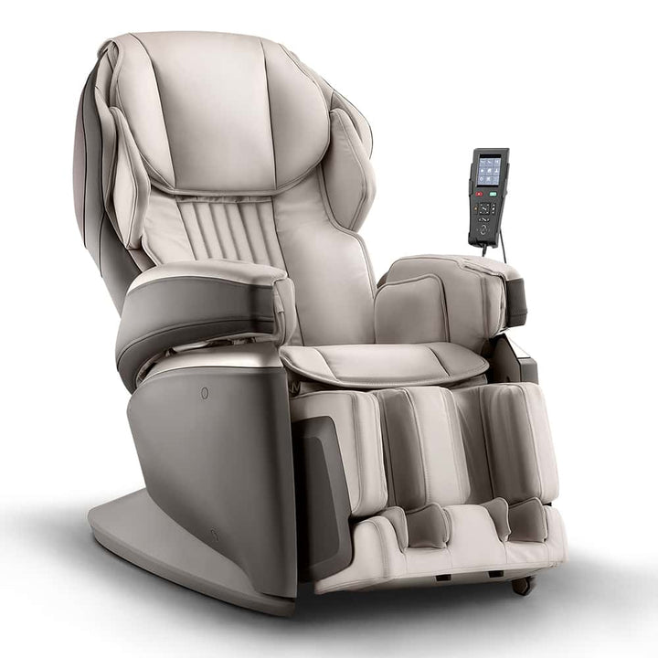 Massage chair with control panel on a white background