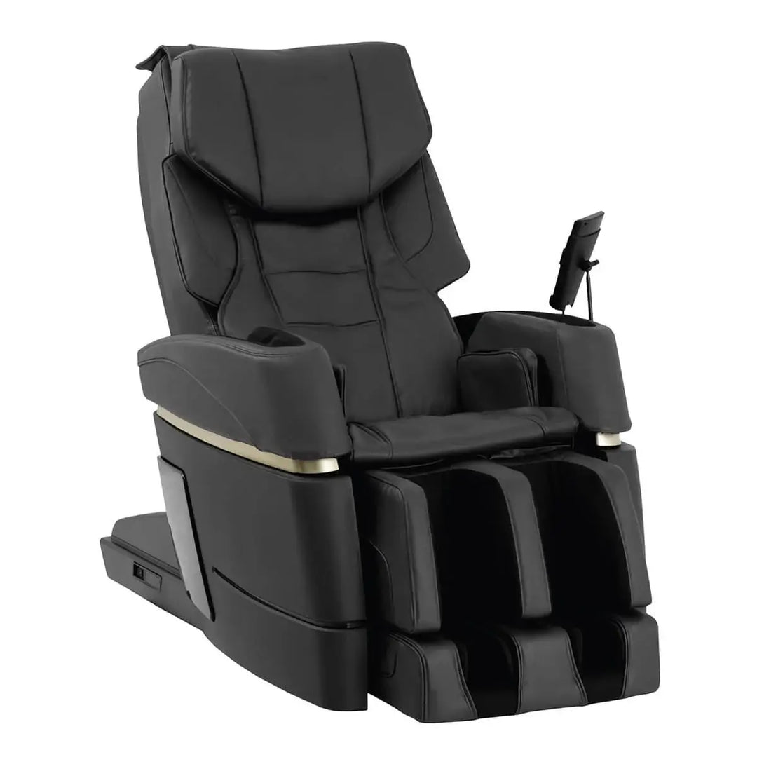 Black massage chair on a white background