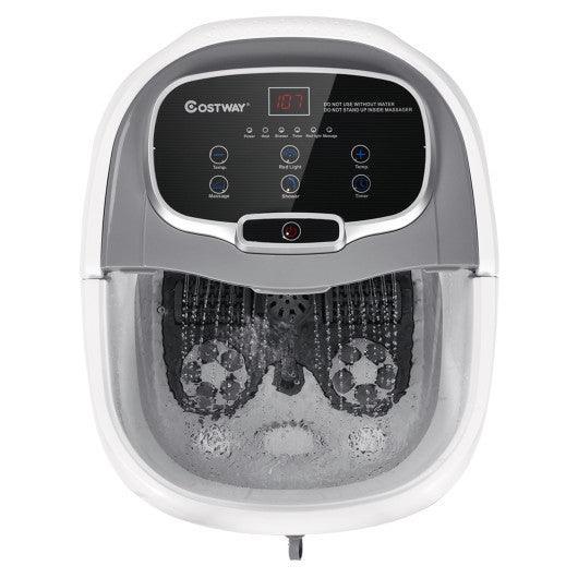 Portable All-In-One Heated Foot Bubble Spa Bath Motorized Massager-Gray - Costway - EP24368GR - Set Shop and Smile