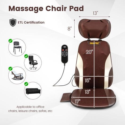 Back Massager Chair Pad with Adjustable Neck Pillow and 3 Speeds-Brown –  ZEBRA MASSAGE CHAIRS