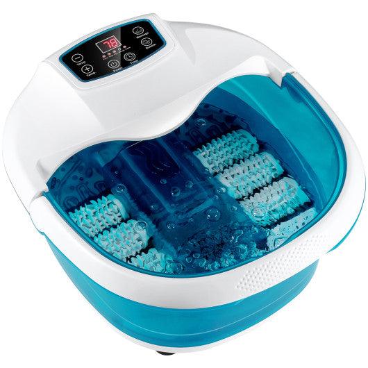 Foot Spa Tub with Bubbles and Electric Massage Rollers for Home Use-Blue - EP24835BL - Health & Beauty > Massage & Relaxation > Foot Massagers at zebramassagechairs.com