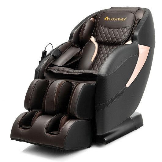 Zero Gravity SL-Track Electric Shiatsu Massage Chair with Intelligent Voice Control-Black
