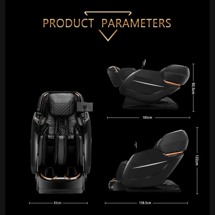 Black/Black RT-8810 Luxurious 4D Massage Chair