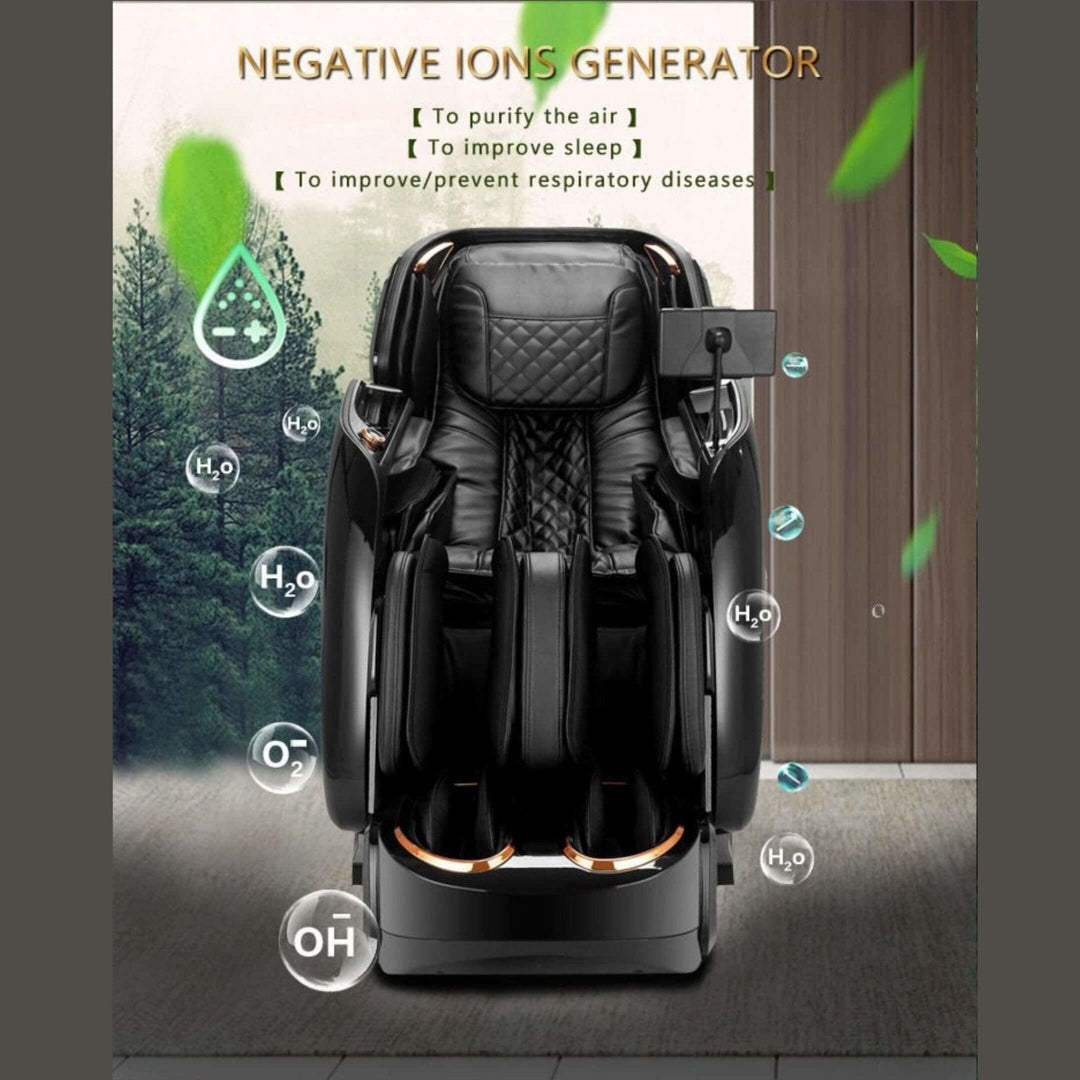 Black/Black RT-8810 Luxurious 4D Massage Chair