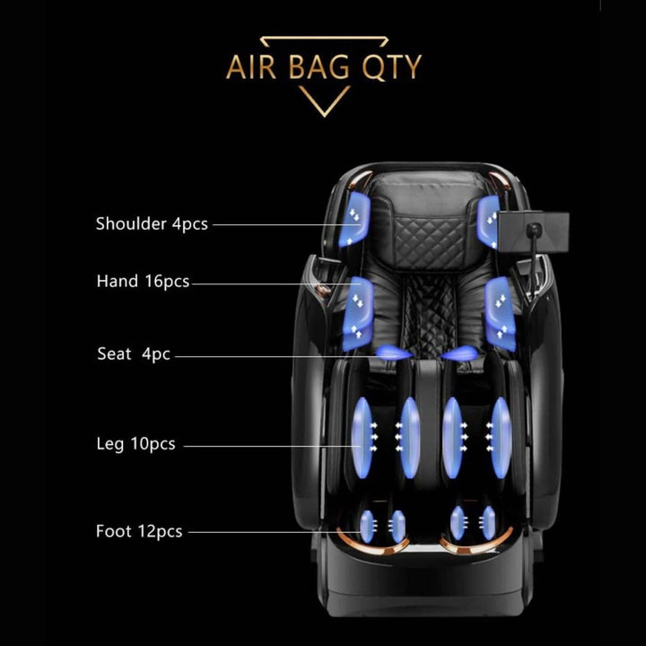 Black/Black RT-8810 Luxurious 4D Massage Chair